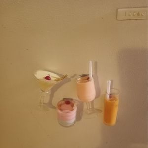 4 Vintage Cocktail 3D Realistic Magnets